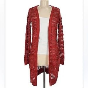 Matilda Jane Crochet Open Front Cardigan Women's boho lagenlook medium fall